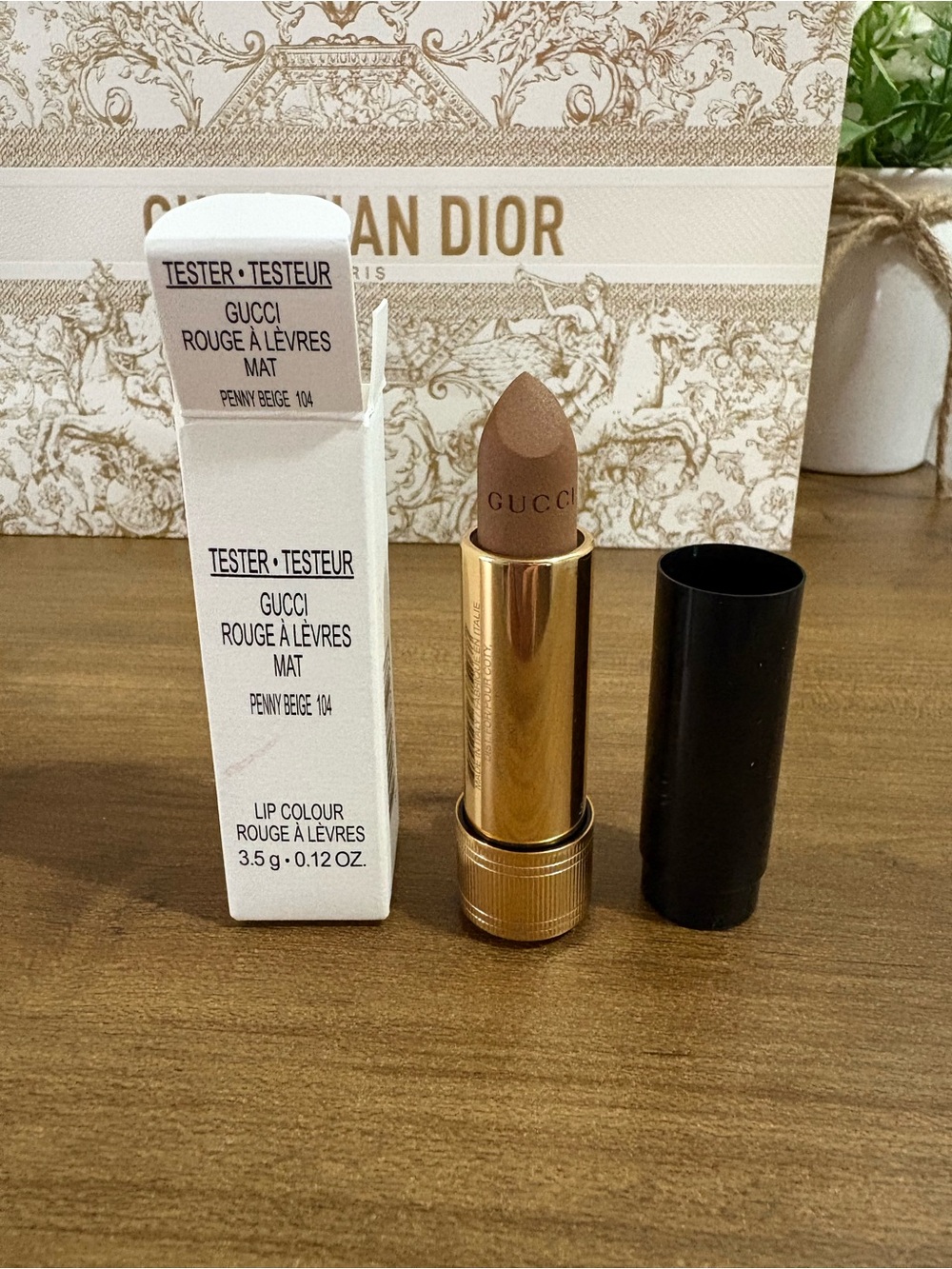 Gucci Rouge a Levres Mat Matte Lipstick - Penny Beige 104 Tester Packaging NIB